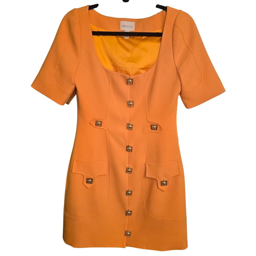 Alice McCall "Air France" Mini Dress – Marigold Orange Statement Dress